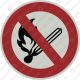 Keine, offene Flamme; Feuer, offene Zündquelle und Rauchen verboten bzw. Feuer, offenes Licht und Rauchen verboten Durchmesser 50 mm