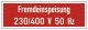 Fremdeinspeisung 230/400 V 50 Hz