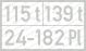 Gewichte, Platzzahl bzw. Masse / Platzzahl mit Eindruck 115 t 139 t 24-182 Plfür TUTOPROM-Beschichtung