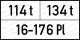 Gewicht, Platzzahl mit Eindruck 114 t 134 t 16 - 176 PlSymboldarstellung nach DIN EN 15877-2 Punkt 4.5.4.1.2