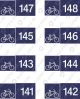 Piktogramme für Reservierungsleiste141-148  Platzziffern mit Fahrradsymbol