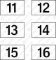 Türkennzeichnung 11 bis 16 - Einzelformat 32 x 20 mm