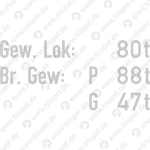 Gew. Lok 80 tBr. Gew. P 88 t G 47 t