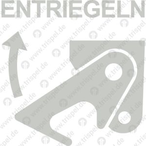Entriegeln (Pfeil links nach oben)