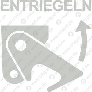Entriegeln (Pfeil rechts nach oben)