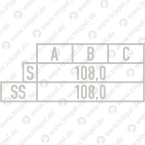 Raster für Lastgrenzen A, B, C, 2. Zeile S,108,03 Zeile SS,108,0