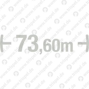 Länge über Kupplung / Puffer (- 73,60 m -)Symboldarstellung nach DIN EN 15877-2