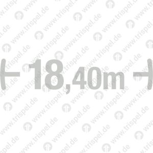 Länge über Kupplung / Puffer (- 18,40 m -)Symboldarstellung nach DIN EN 15877-2
