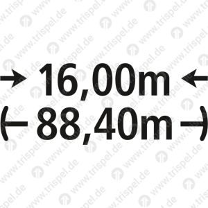 Drehzapfenabstand, Länge über Puffer 16,00 m / 88,40 m