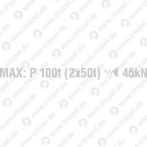 Bremsgewicht MAX: P 100t (2x50t) Federspeicherbremse 45kN