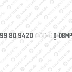 Fahrzeugkennzeichnung / 12 stellige Loknummer 99 80 9420 0XX-X D-DBMP (erste D mit Unterstrich)variabel