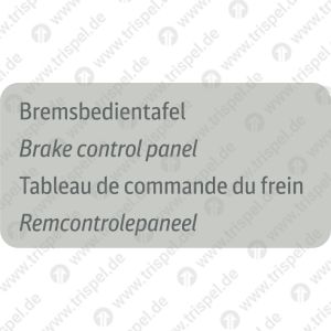 Bremsbedientafel4-sprachig D, E, F, NL