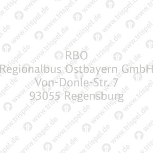 HalteranschriftRBORegionalbus Ostbayern GmbHVon-Donle-Str. 793055 Regensburg