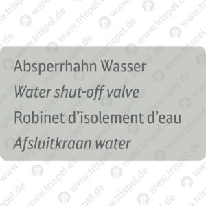 Absperrhahn Wasser4-sprachig D, E, F, NL