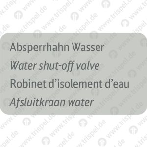 Absperrhahn Wasser4-sprachig D, E, F, NL