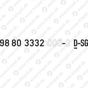 Fahrzeugnummer/ Loknummerz. B.: 98 80 3332 XXX-X D-SGvariabel