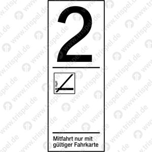 Infofeld 2. Klasse Nichtraucher ohne Platzeindrucke, Mitfahrt nur mit gültiger Fahrkarte