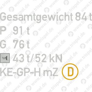 Gesamtgewicht 84 tP 91 tG 76 t 43 t / 52 kNKE-GP-H mZ (D)