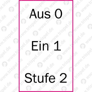 FührerpultbeschriftungAus 0 / Ein 1 / Stufe 2Dimmung des Leuchtmelder