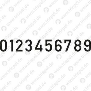 Ziffernsatz bzw. Ziffernreihe 0 bis 9, 80 mm