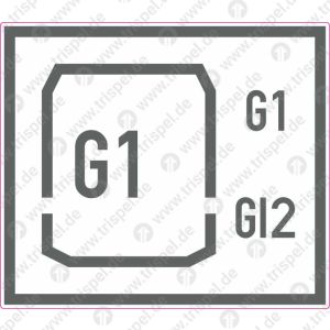 Kennzeichnung der Fahrzeugbegrenzung G1 - Symboldarstellung nach DIN EN 15877-2