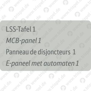 LSS-Tafel 14-sprachig D, E, F, NL