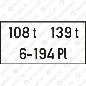 Fahrzeugmasse108t • 139t • 6-194 Pl- Symboldarstellung nach DIN EN 15877-2 -