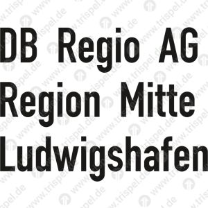 Heimatanschrift DB Regio AGRegion MitteLudwigshafen