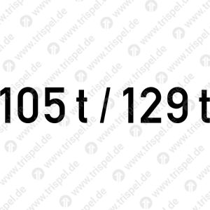 Auslegungsmasse 105 t / 129 t
