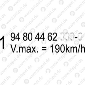 Führerstand 1 mit 12-stelliger Wagennummer EWA94 80 44 62 XXX-XV. max. = 190 km/hFST 6-TeilerVariabel