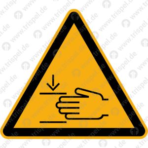 Einklemmgefahr Warnung vor Handverletzungen