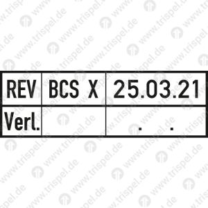 Revisionsraster1. Z.= REV / BCS X / 25.03.212. Z.= Verl (leer), Datumspunkte