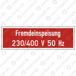 Fremdeinspeisung 230/400 V 50 Hz