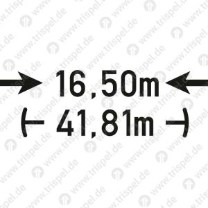 Drehzapfenabstand und Länge über Kupplung 16,50 m / 41,81 m