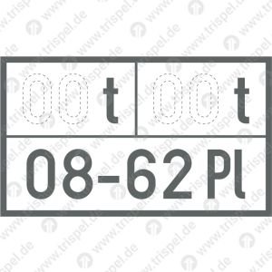 Gewichte, Platzzahl t t08-62 Pl