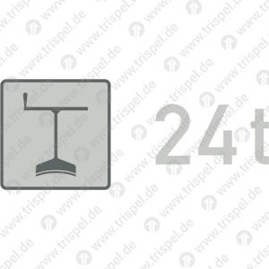 Handbremse und Bremsgewicht -Piktogramm- mit Eindruck 24 t