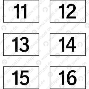 Türkennzeichnung 11 bis 16 - Einzelformat 32 x 20 mm