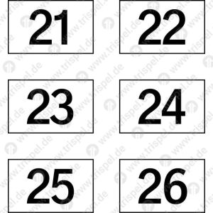 Türkennzeichnung 21 bis 26 - Einzelformat 32 x 20 mm